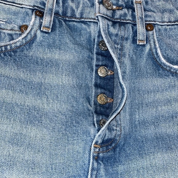 AGOLDE Quinn High Rise Mini Skirt.  Size 24.  100% cotton Premium Denim. - Picture 9 of 12